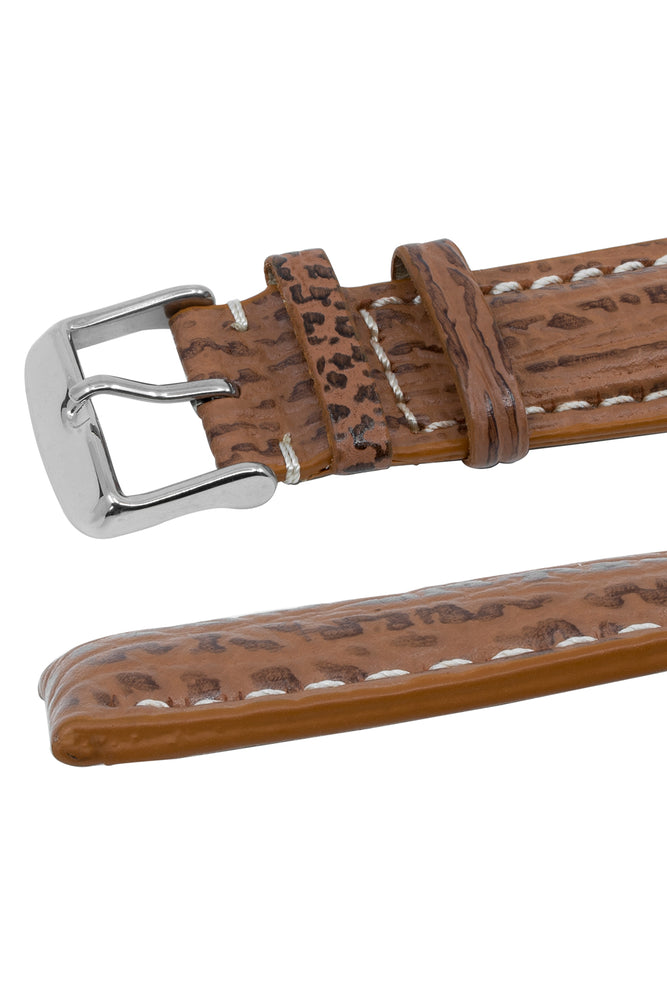 Breitling-Style Shark Watch Strap and Buckle in HONEY BROWN