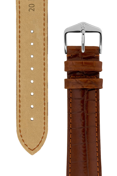 Hirsch BARON Nile Crocodile Leather Watch Strap in GOLD BROWN ...