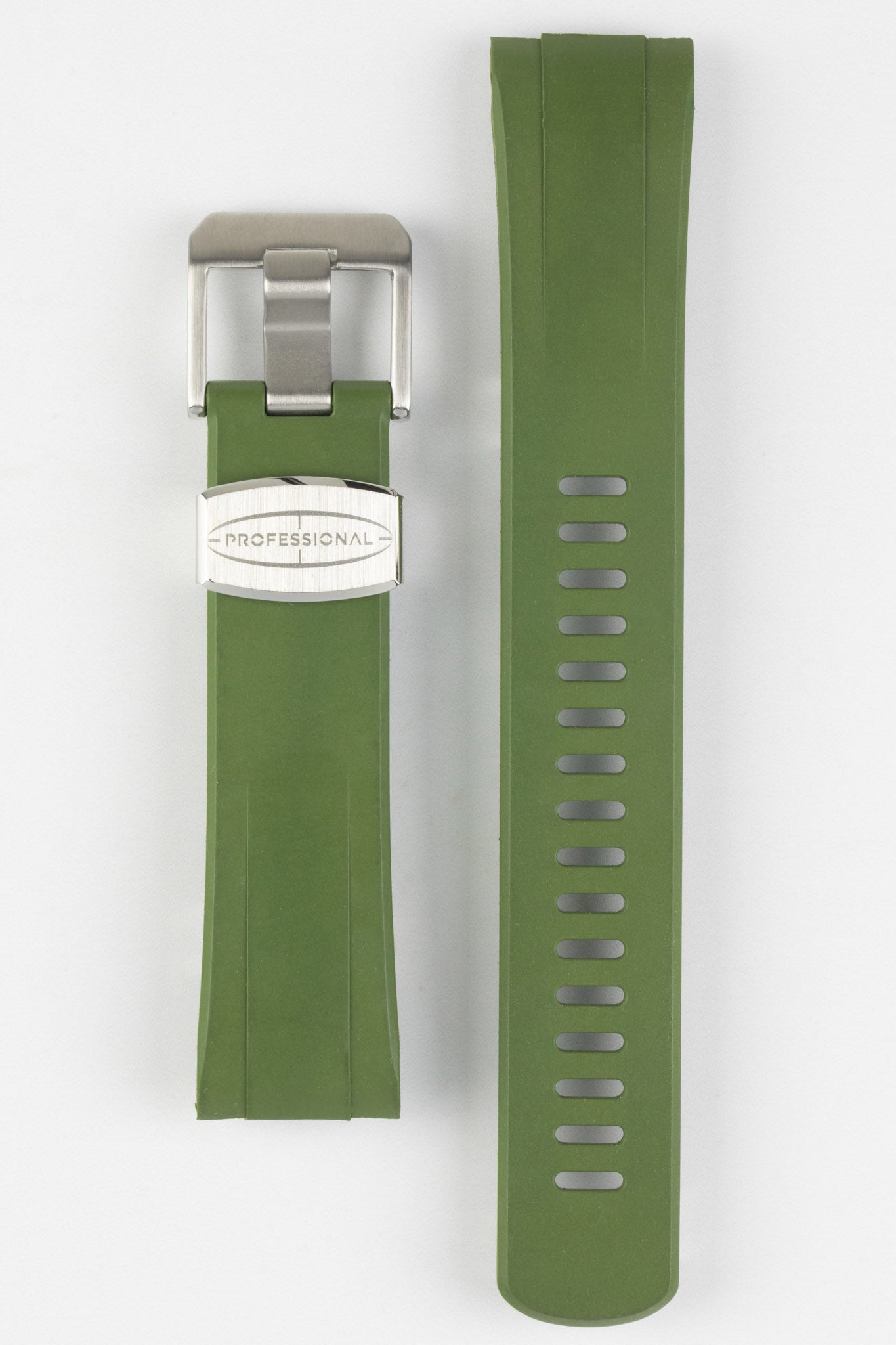 CRAFTER BLUE Curved End Rubber Strap for Seiko Turtle Series – GREEN
