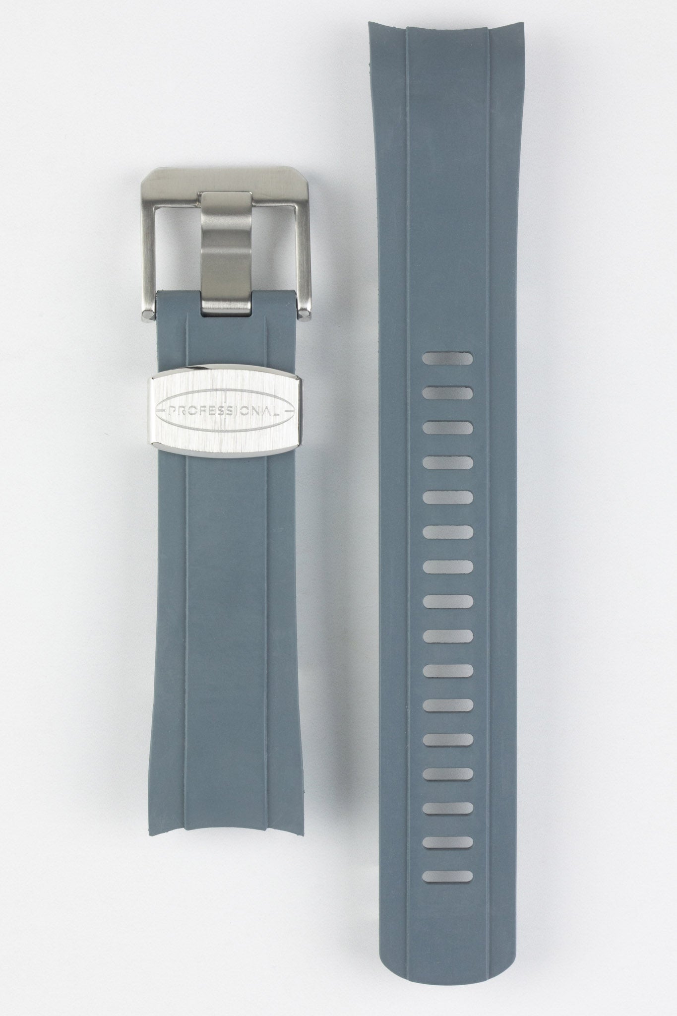 CRAFTER BLUE Curved End Rubber Strap for Seiko 5 Sport Series – GREY