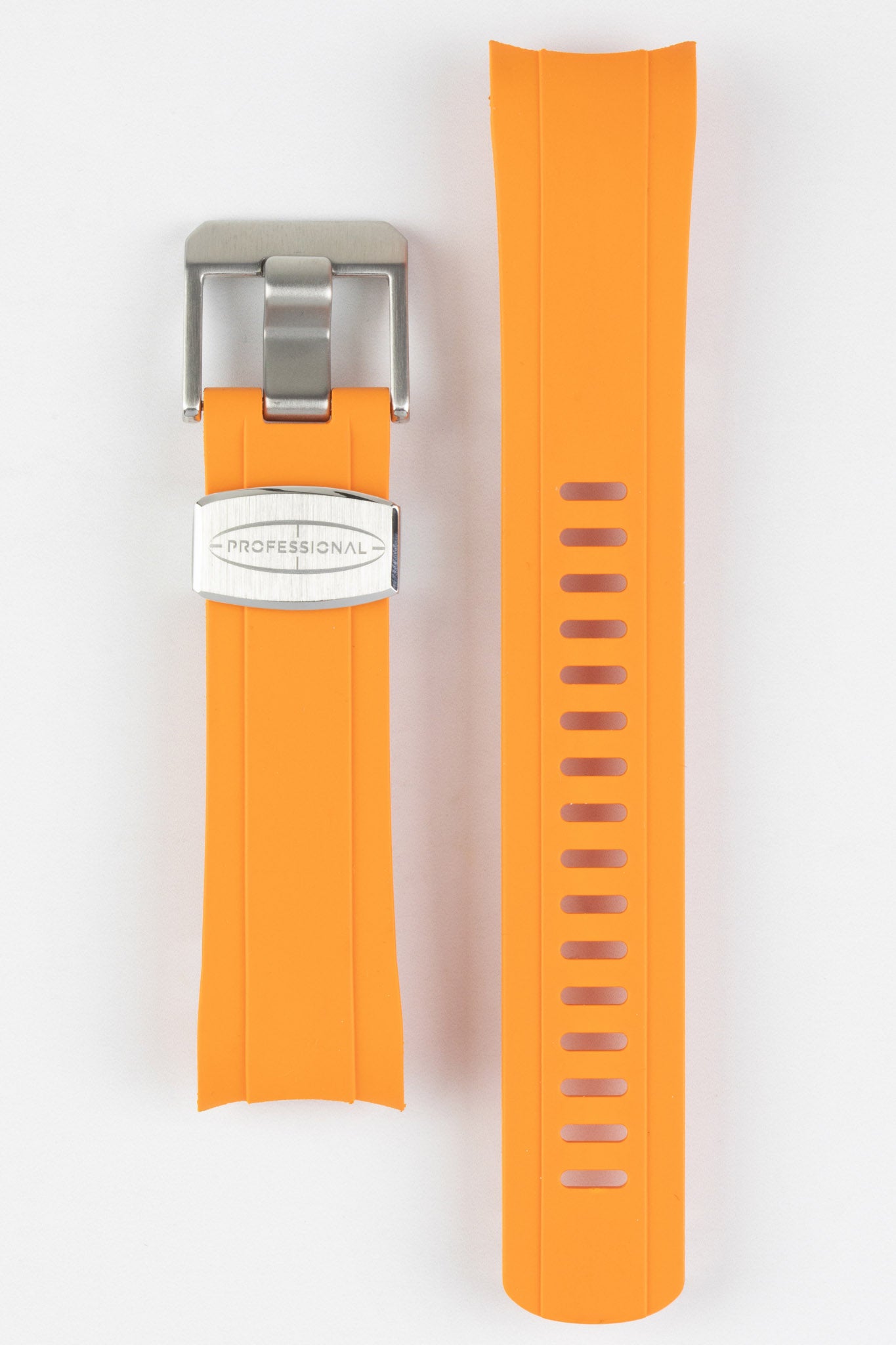 CRAFTER BLUE Curved End Rubber Strap for Seiko 5 Sport Series – ORANGE