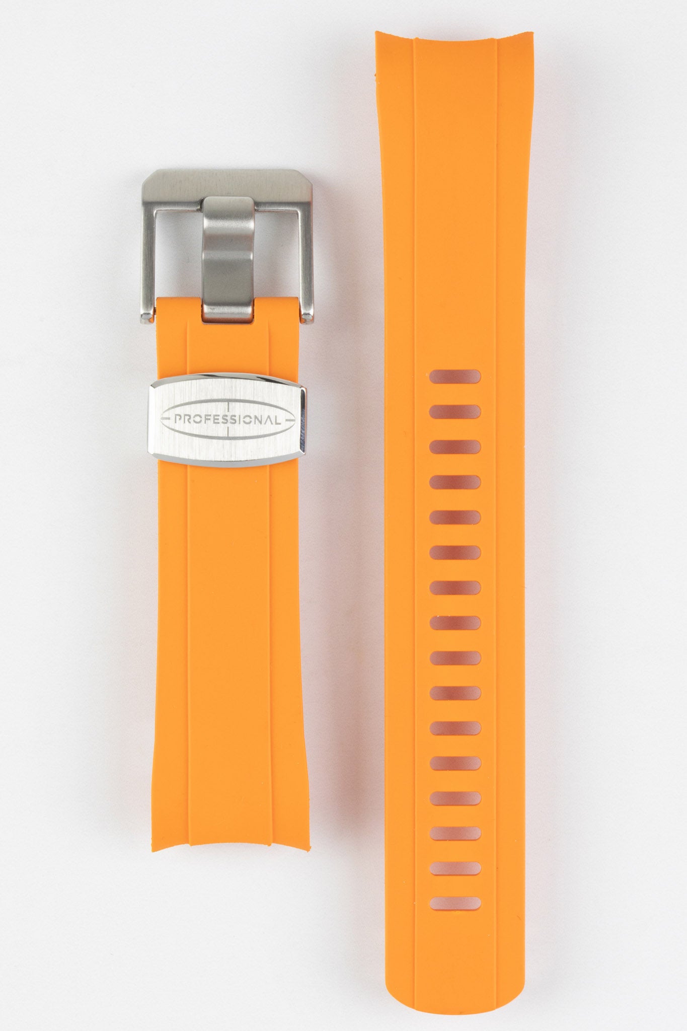 CRAFTER BLUE Curved End Rubber Strap for Seiko SKX Series – ORANGE