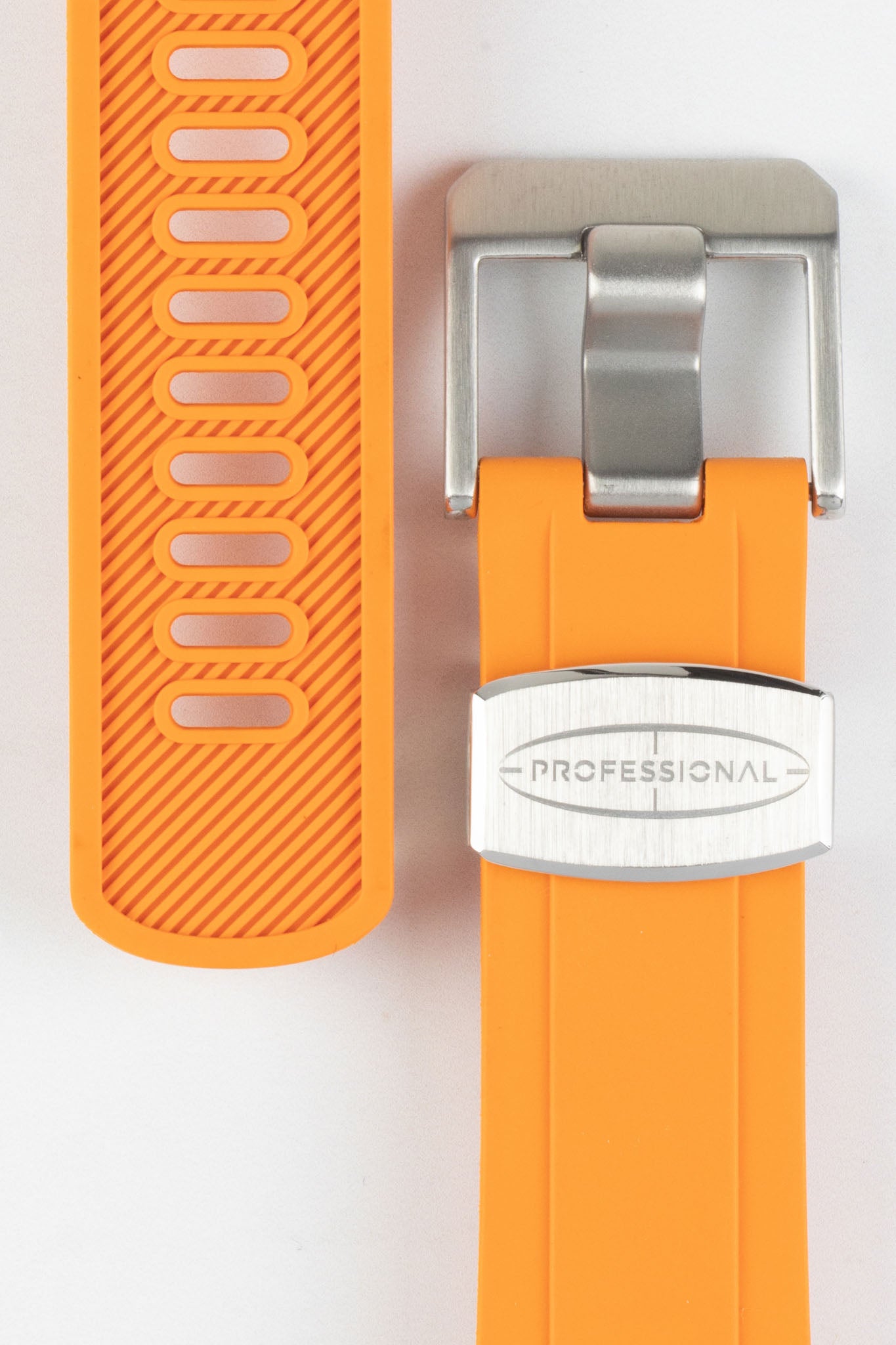 CRAFTER BLUE Curved End Rubber Strap for Seiko 5 Sport Series – ORANGE