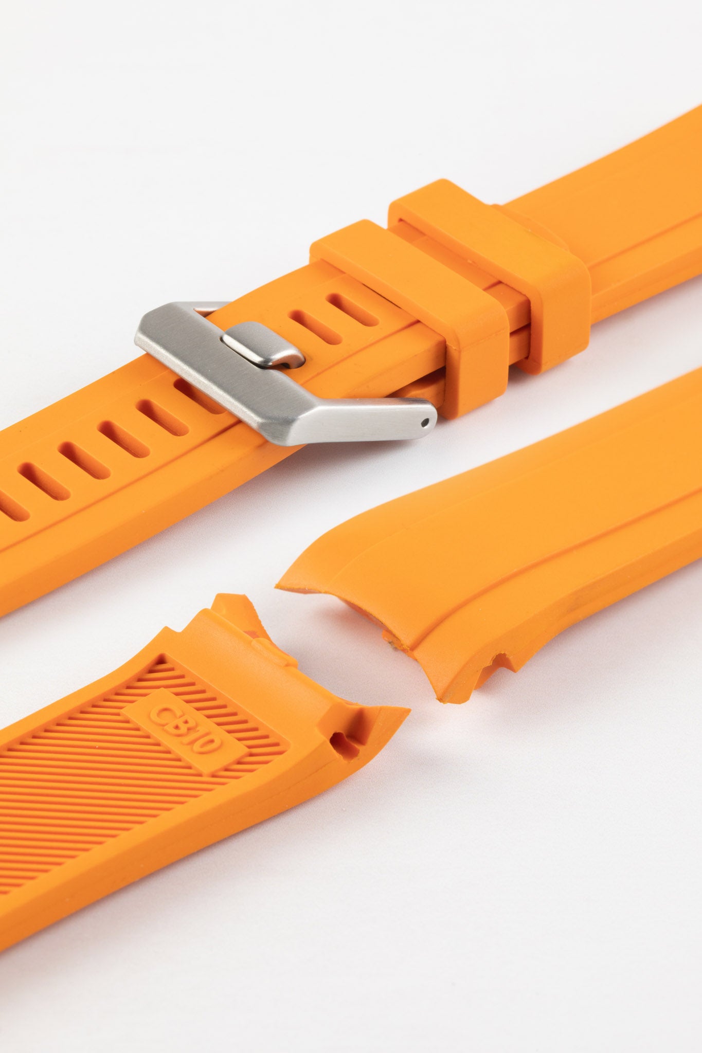 CRAFTER BLUE Curved End Rubber Strap for Seiko SKX Series – ORANGE