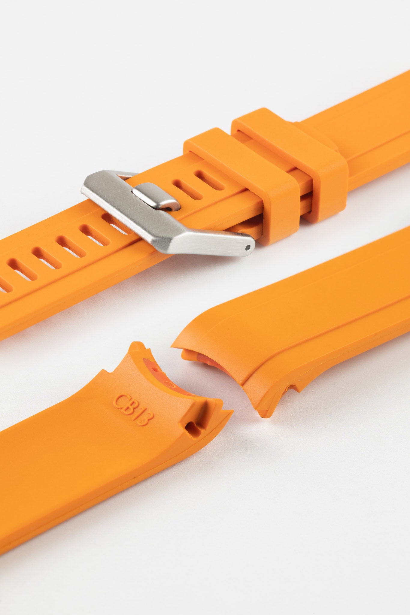 CRAFTER BLUE Curved End Rubber Strap for Seiko MM200 – ORANGE