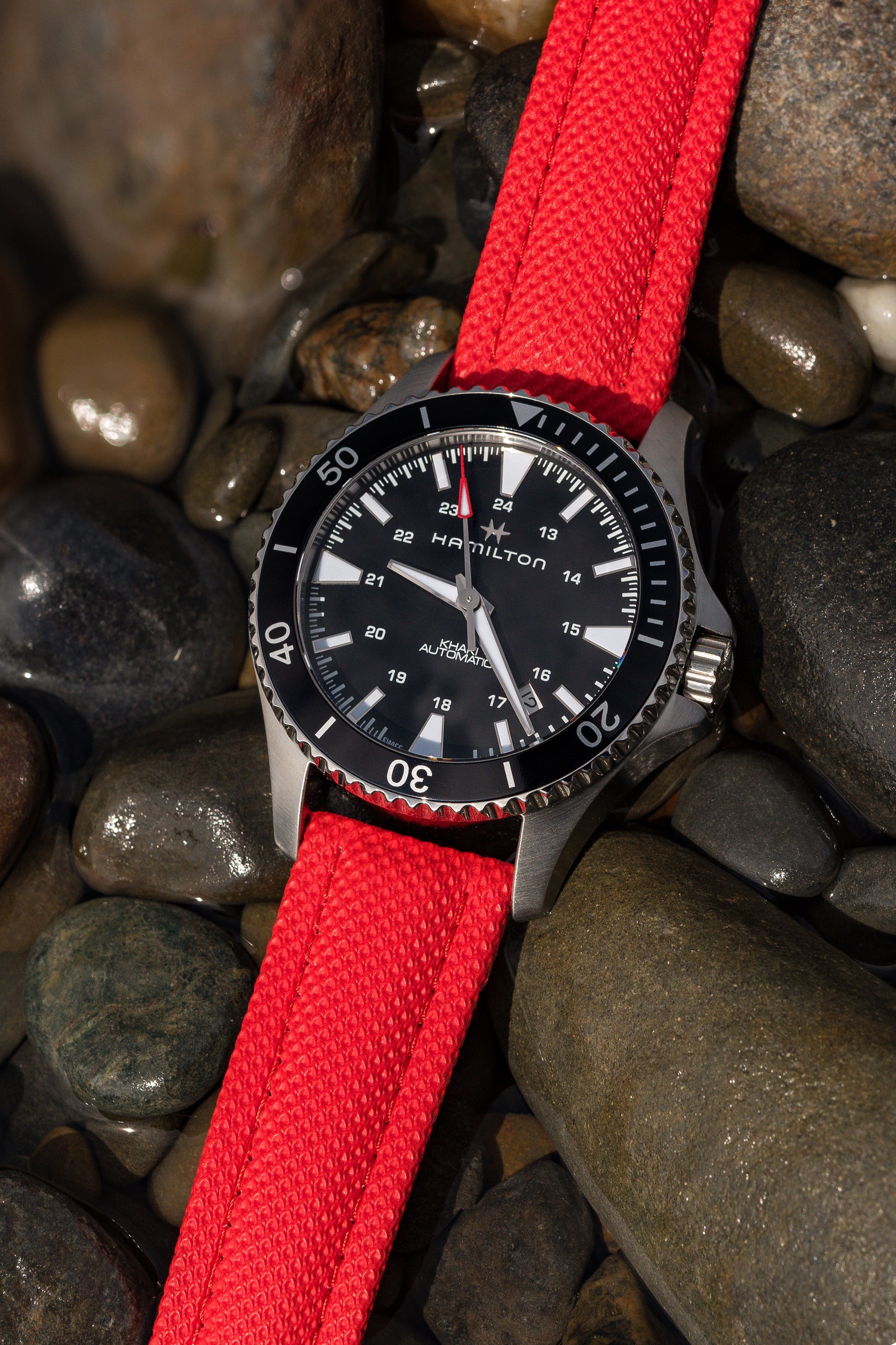 red waterproof watch