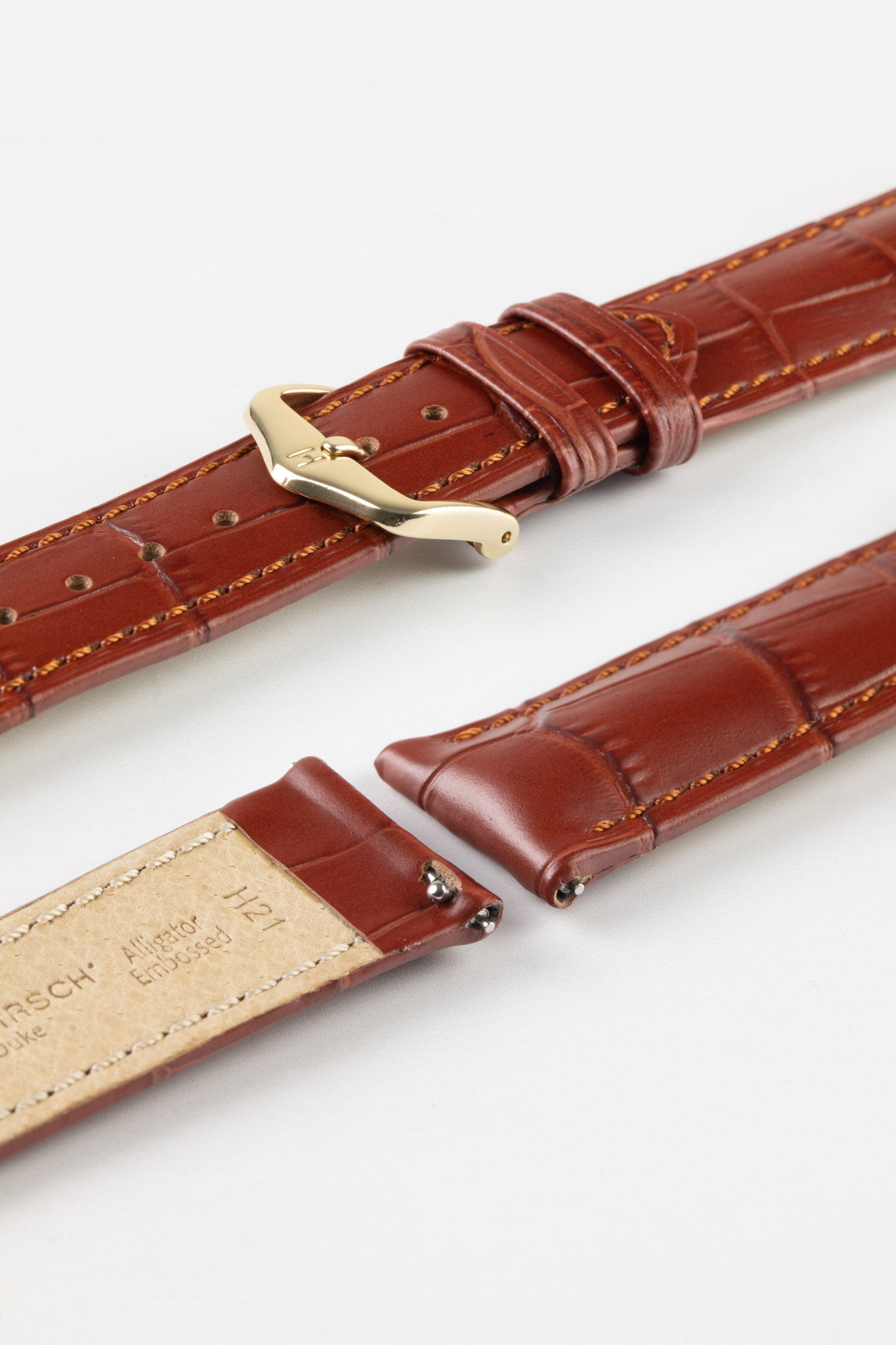 Hirsch Gold Brown Strap | DUKE | Watch Obsession UK