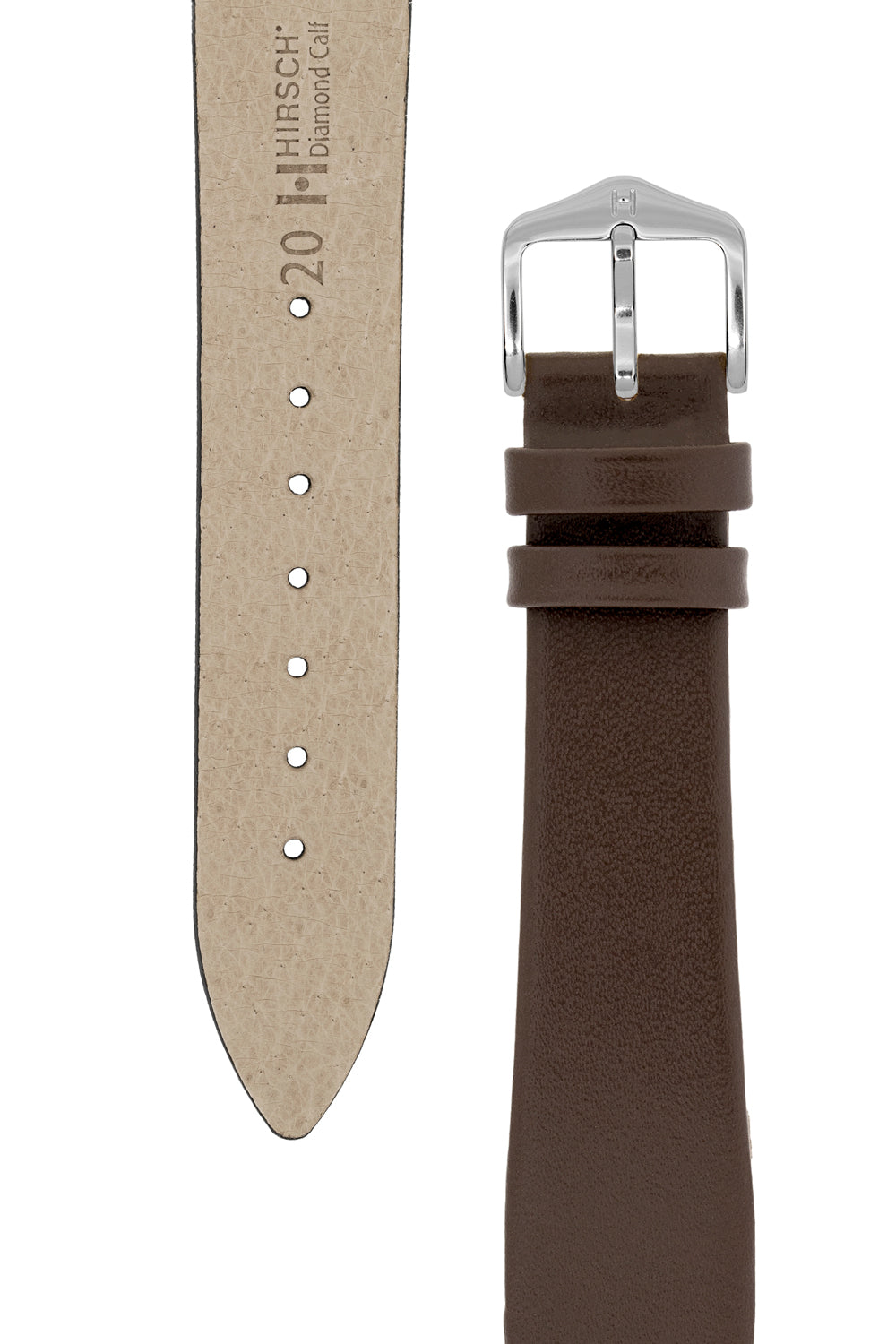 Hirsch DIAMOND CALF Open-Ended Calf Leather Watch Strap in BROWN ...