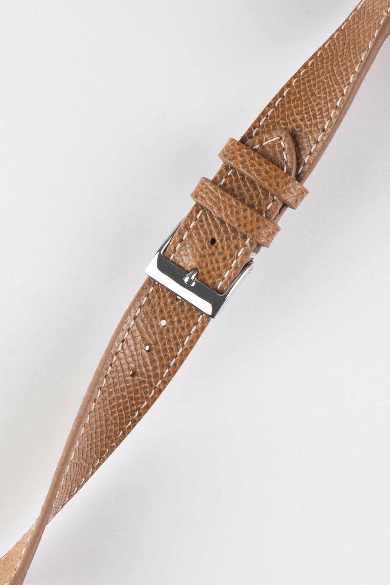 JPM Italian Elegant Print Leather Watch Strap in BROWN