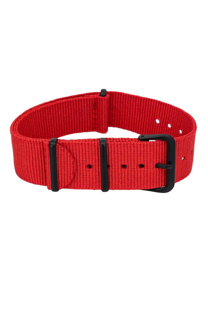 NATO Watch Strap in RED with PVD Buckle and Keepers – WatchObsession