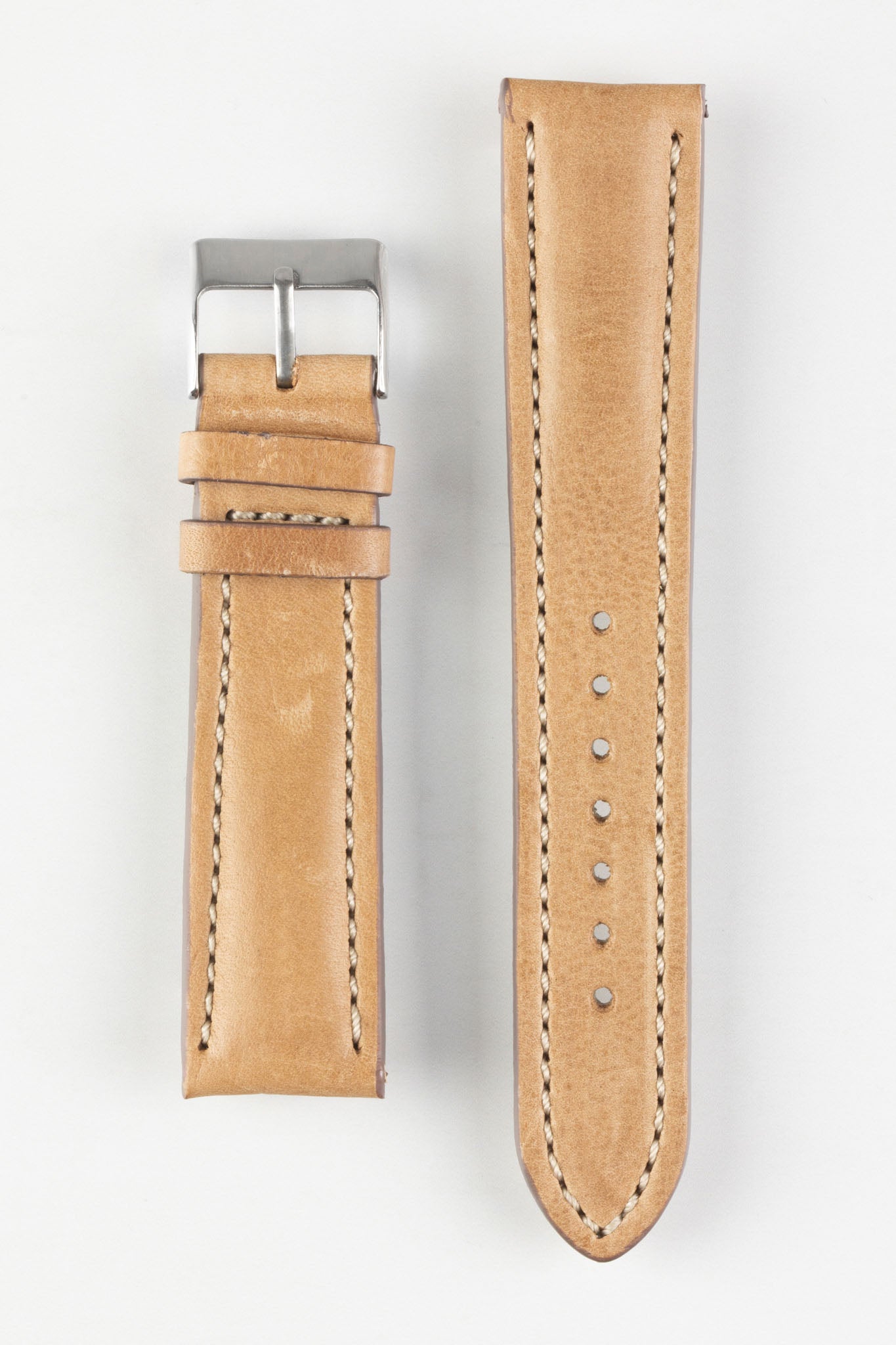 Pebro CADW DISTRESSED Padded Vintage Leather Watch Strap in SAND