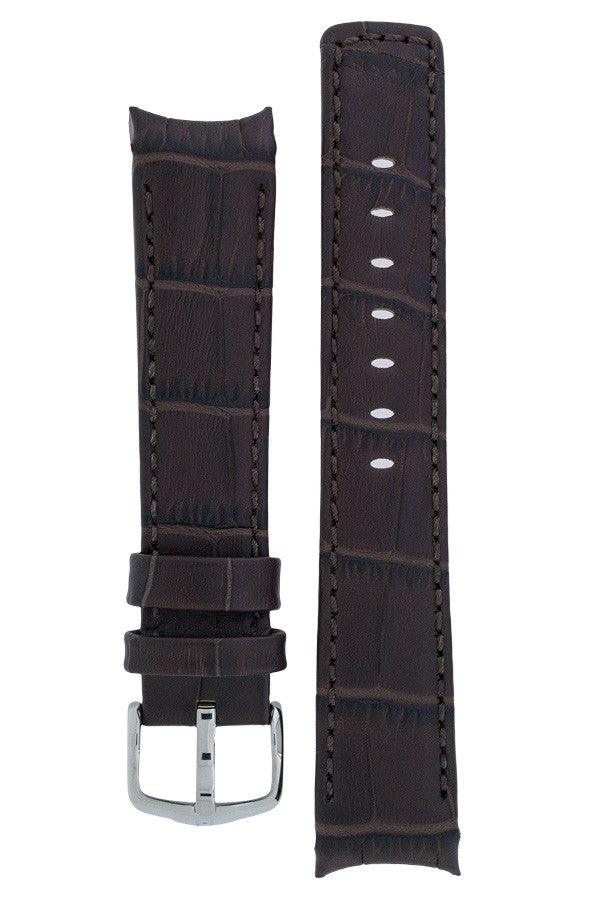 Hirsch PRINCIPAL Curved End Leather Watch Strap in BROWN – WatchObsession