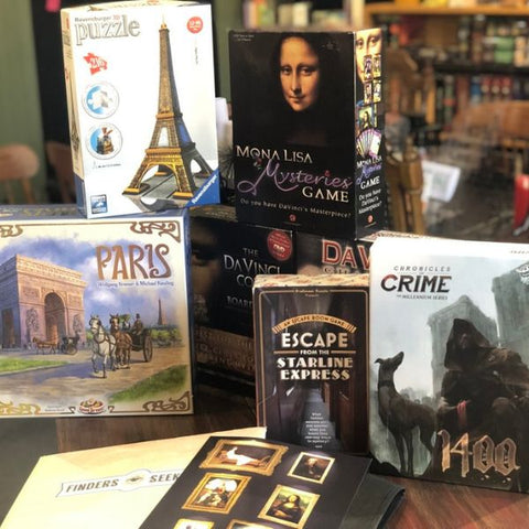 table top games and puzzles related to the theme of Paris
