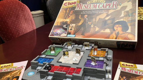 Clue Great Museum Caper game board and pieces