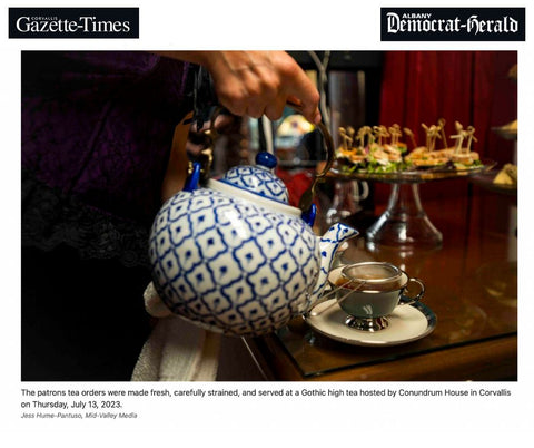 Pouring Tea at Gothic Afternoon Tea