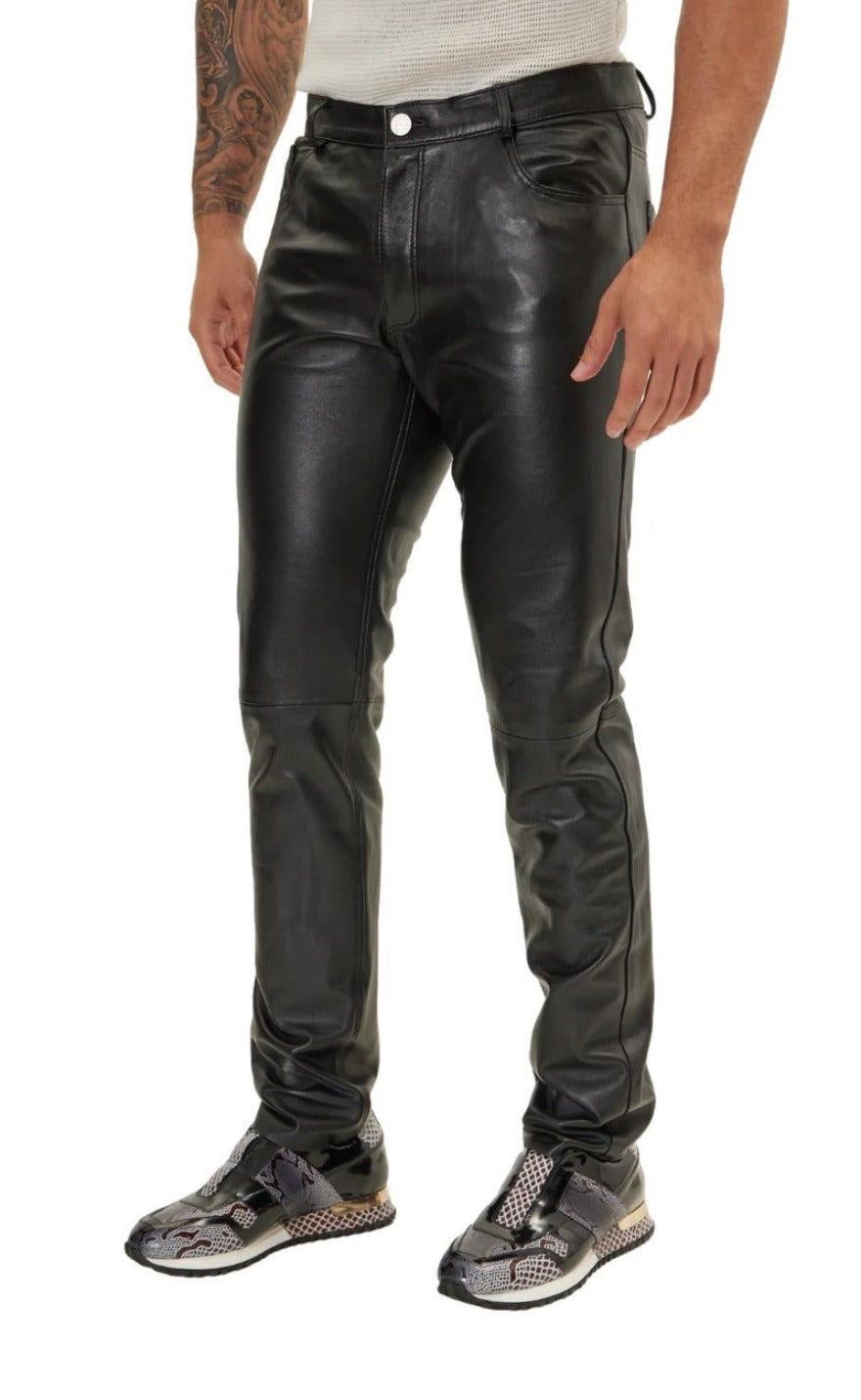 Experience Versatile Style with our Black Leather Cargo Pants-  ChersDelights Leather Apparel
