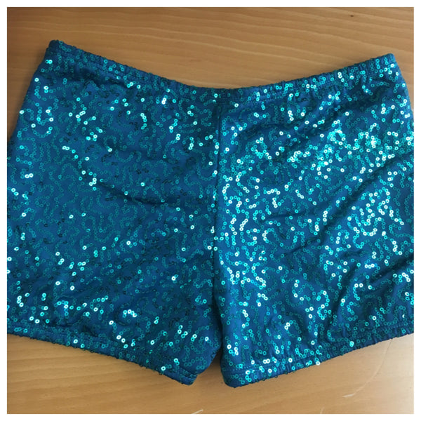 Teal Sequin Booty Shorts – Tracy Bachman Designs