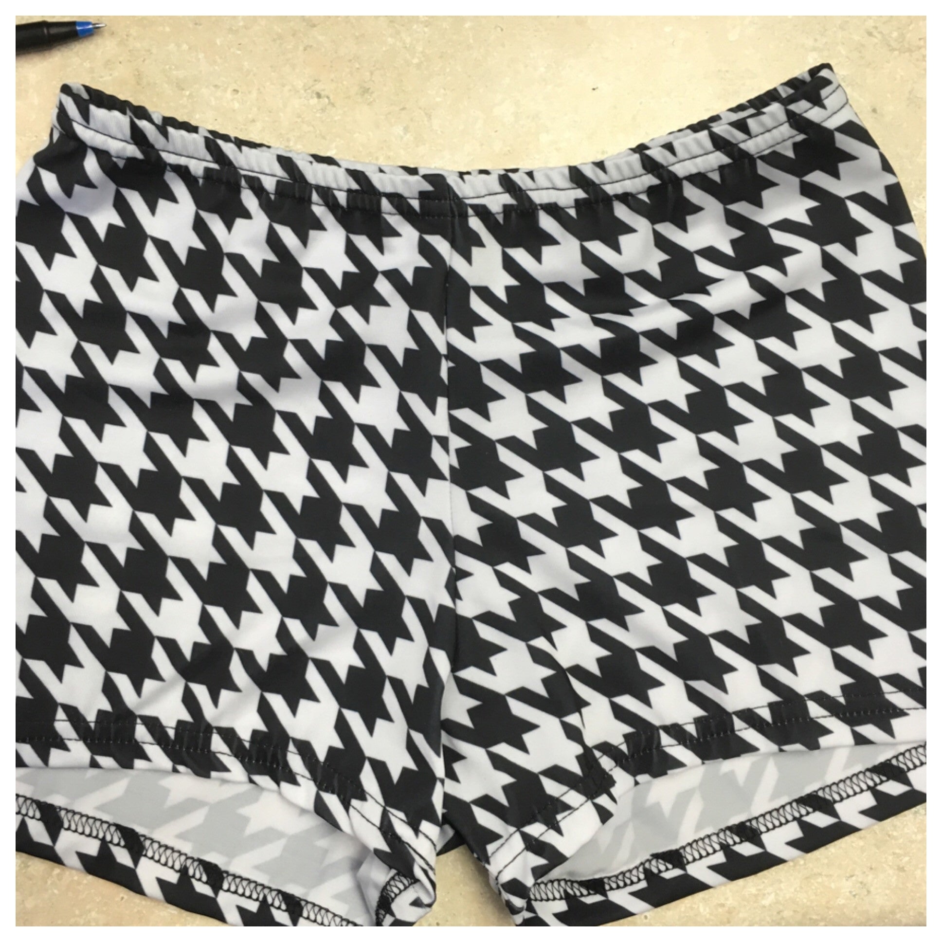 Black and White Houndstooth Booty Shorts - Tracy Bachman Designs