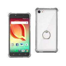 Load image into Gallery viewer, Reiko Alcatel Crave Transparent Air Cushion Protector Bumper Case with Ring Holder in Clear Black

