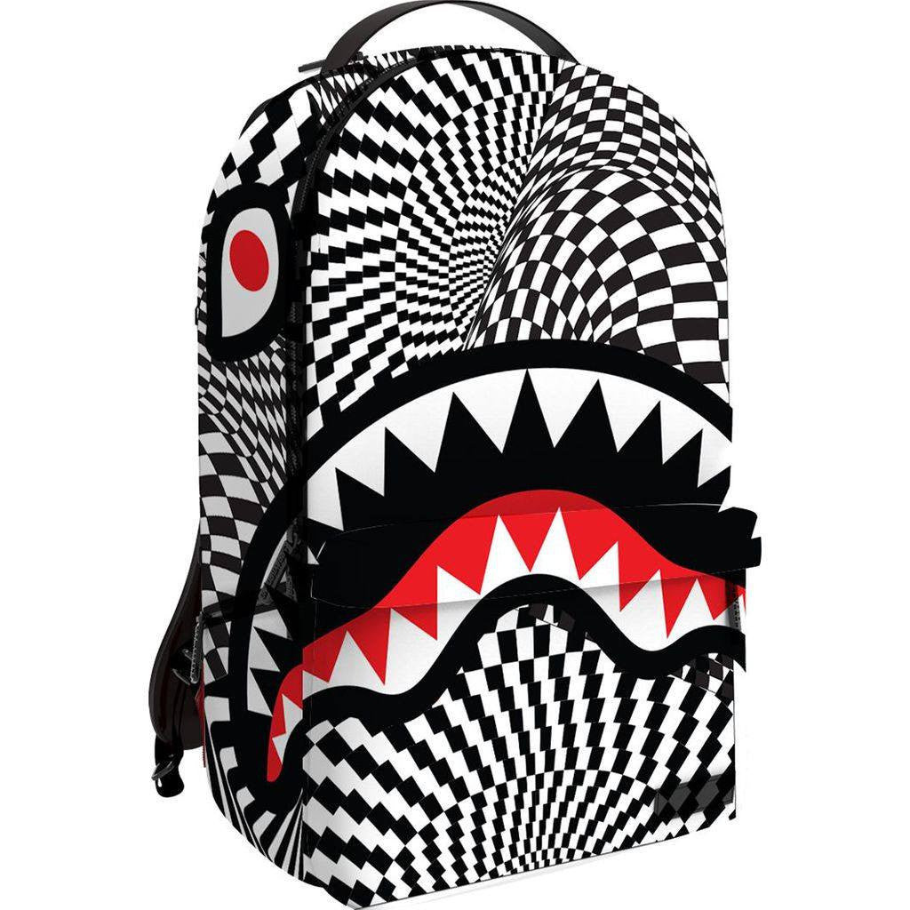 Sprayground Lil Mini Trippy Shark Backpack White/Black/Red LS18 - Sportique