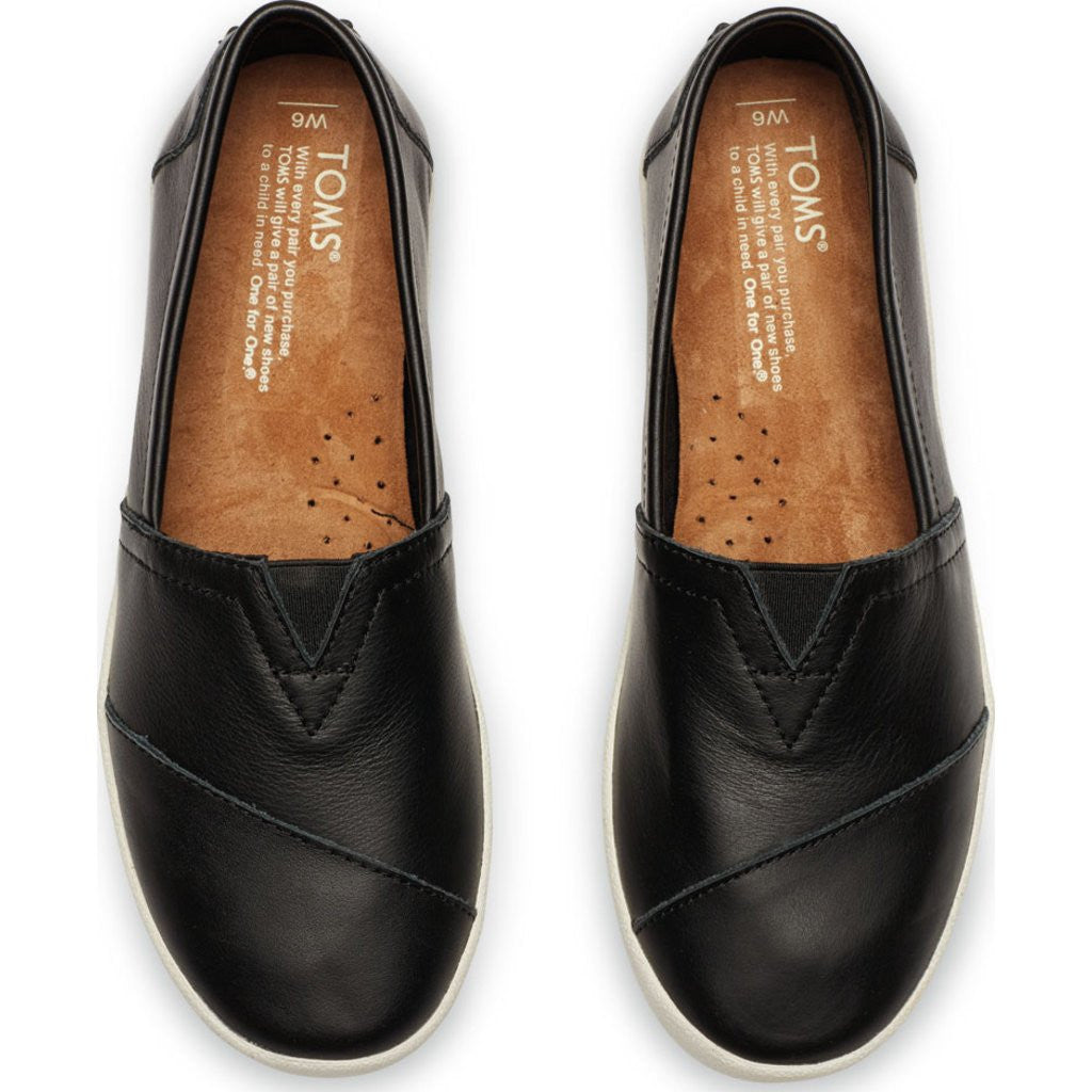 womens black leather slip on shoes