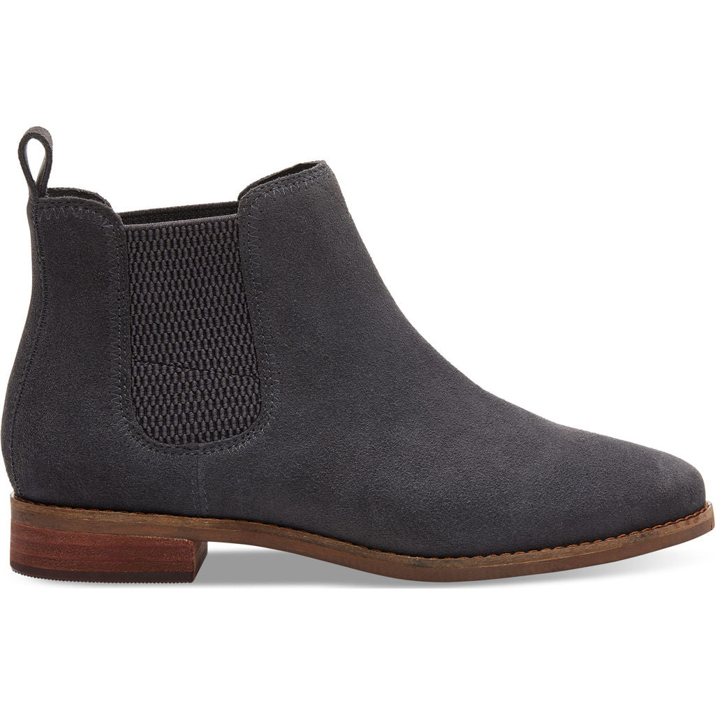 toms forged iron grey suede women's ella booties