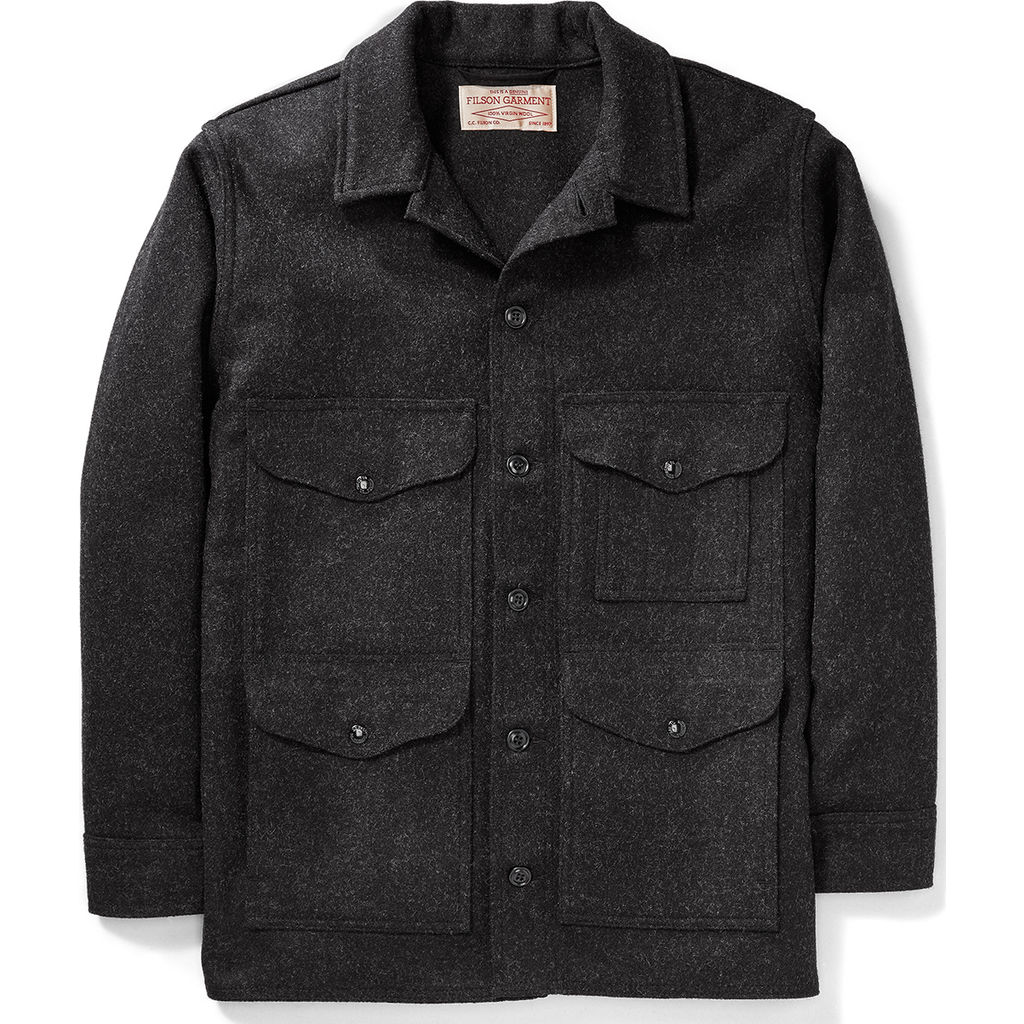 Filson Extra Long Machinaw Cruiser Jacket Charcoal - Sportique