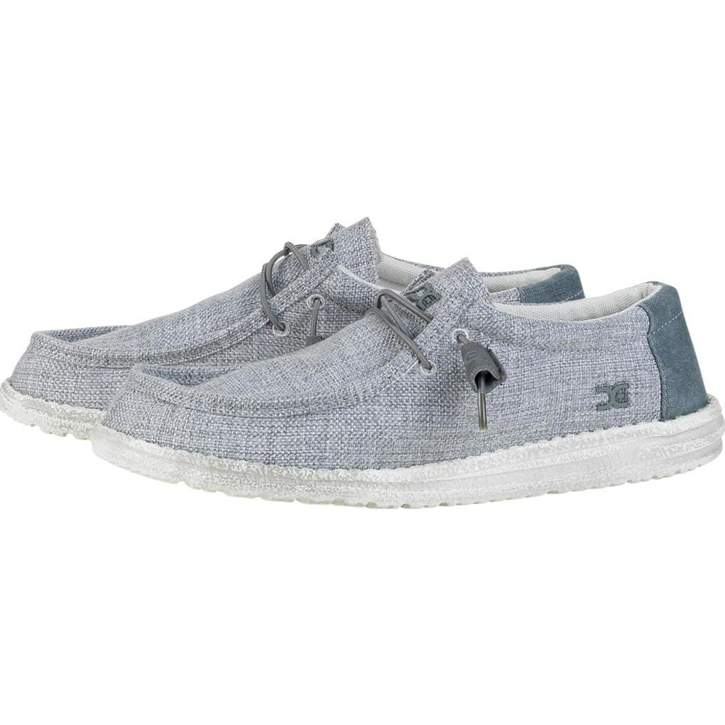 Hey Dude Wally Woven Shoes | Grey White 