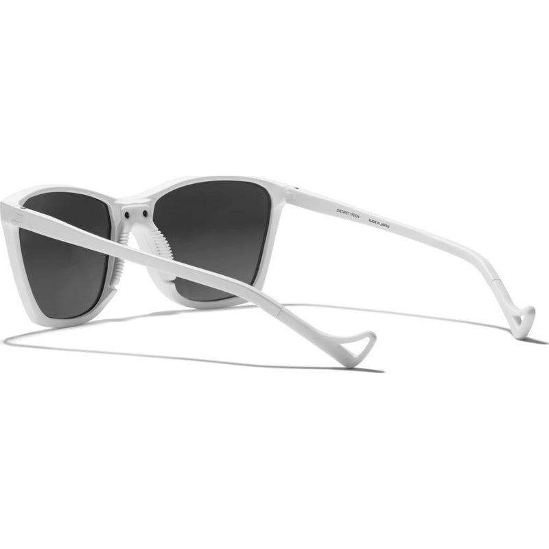 District Vision Keiichi Small White Sunglasses District Water Gray Sportique 