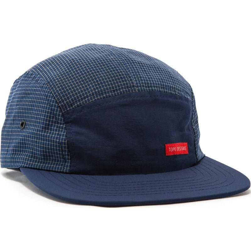 Topo Designs Nylon Camp Hat Navy Grid - Sportique