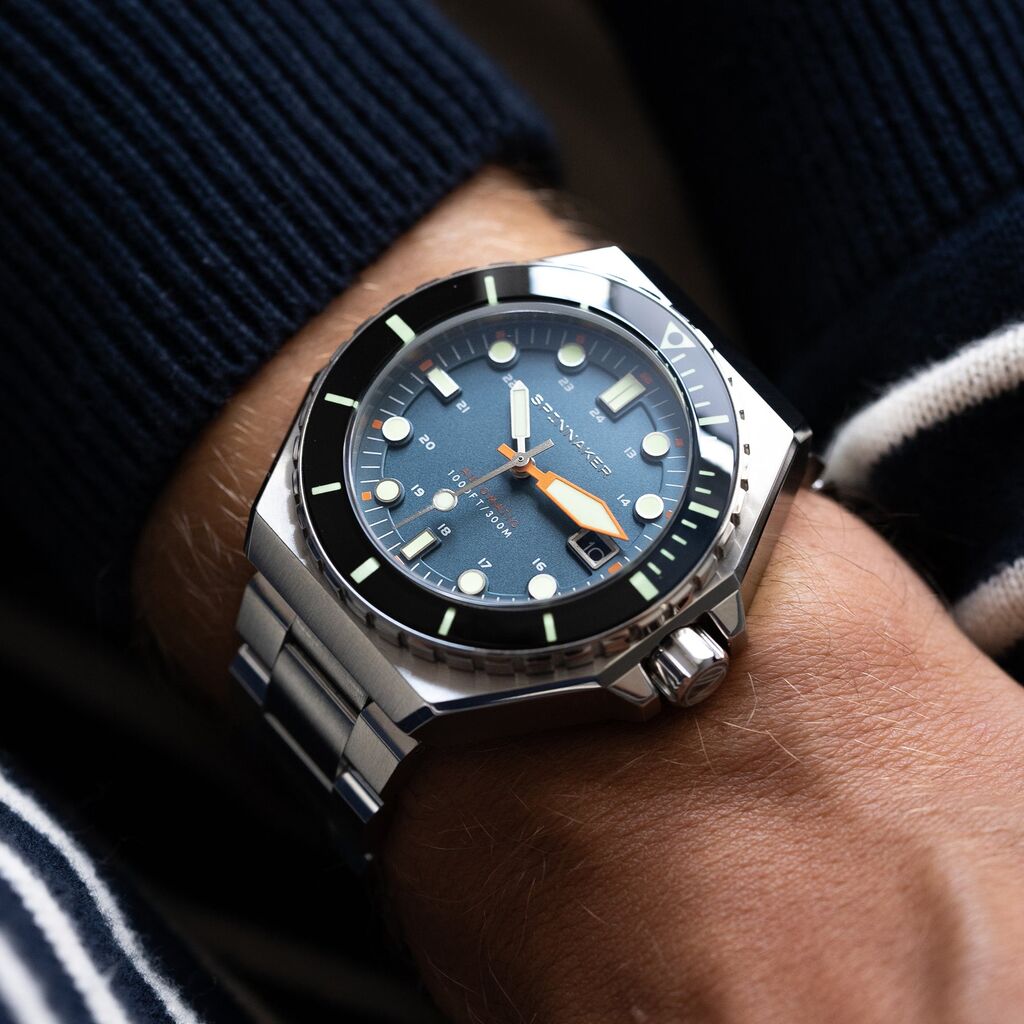 Spinnaker Dumas Japan Automatic 3 Hands Watch | Blue Yonder / Stainles ...