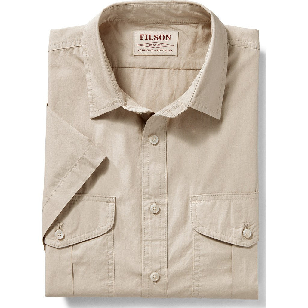 Filson Filson's Short Sleeve Feather Cloth Shirt Desert Tan - Sportique