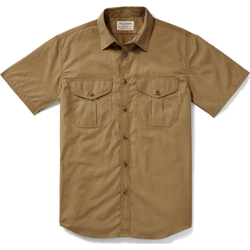 Filson Filson's Short Sleeve Feather Cloth Shirt Rugged Tan - Sportique