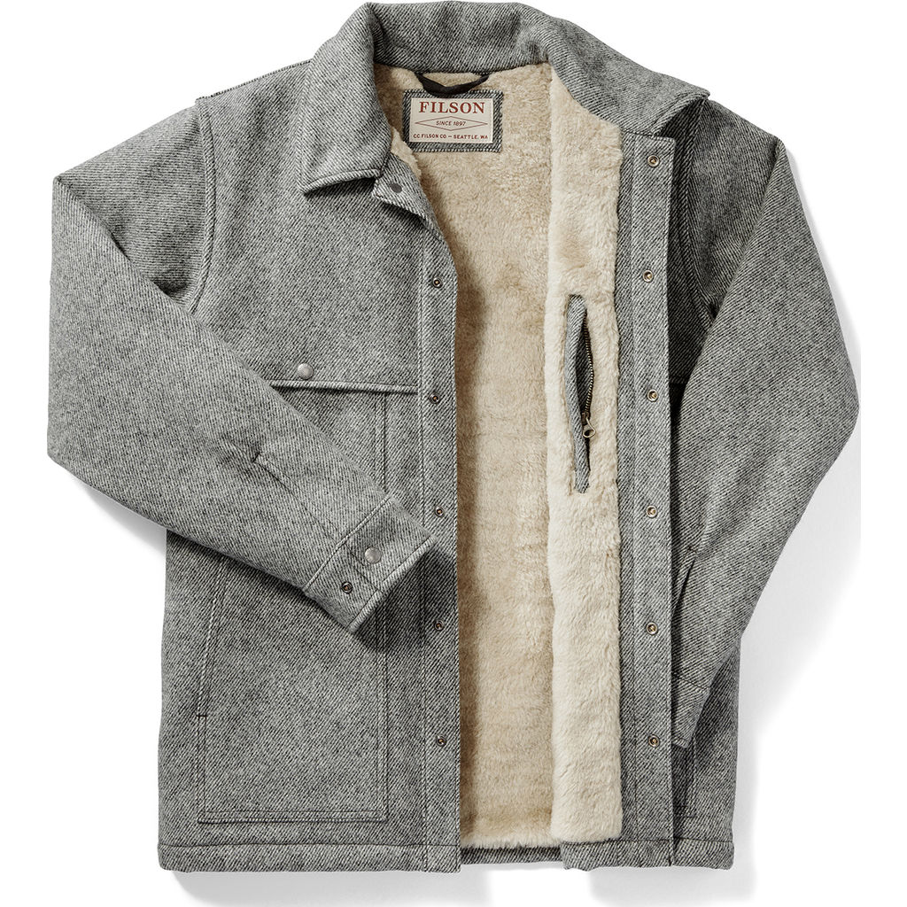 Filson Lined Wool Cape Coat | Gray Black Twill - Sportique