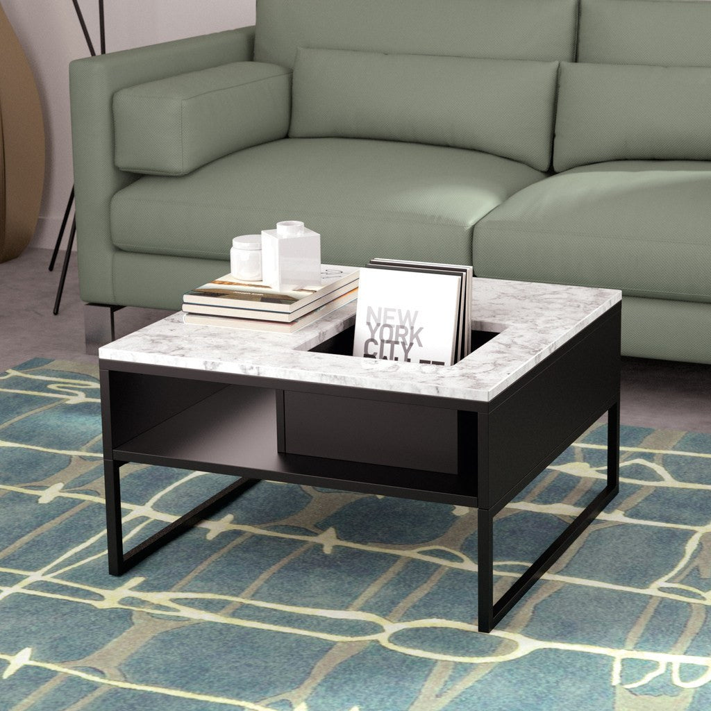 TemaHome Sigma Coffee Table White Marble / Black 179042-SIGMA – Sportique