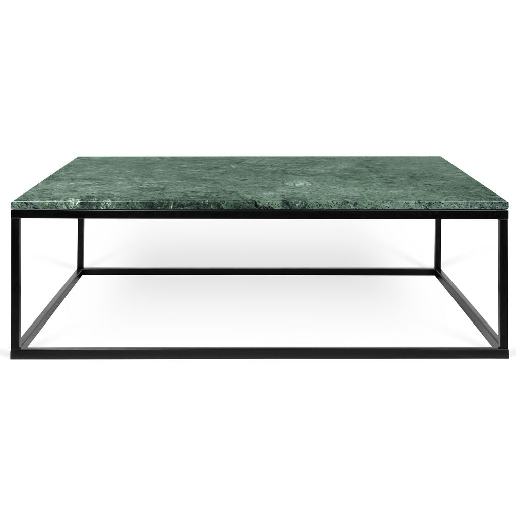 Temahome Prairie 47 X 30 Marble Coffee Table Green Marble Top Black Lacquered Steel Legs Sportique