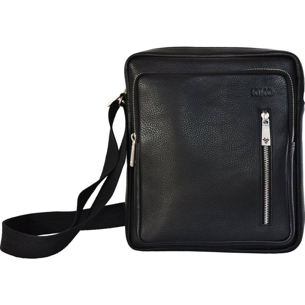 Kiko Leather Messenger Bag Black 603 - Sportique