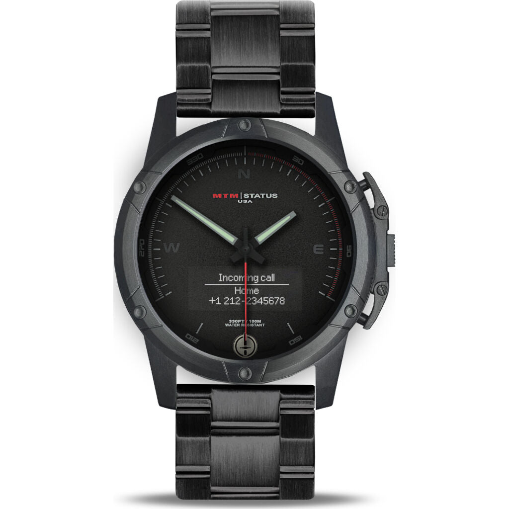 MTM Special Ops Status  Watch  Black Black II Steel Band 