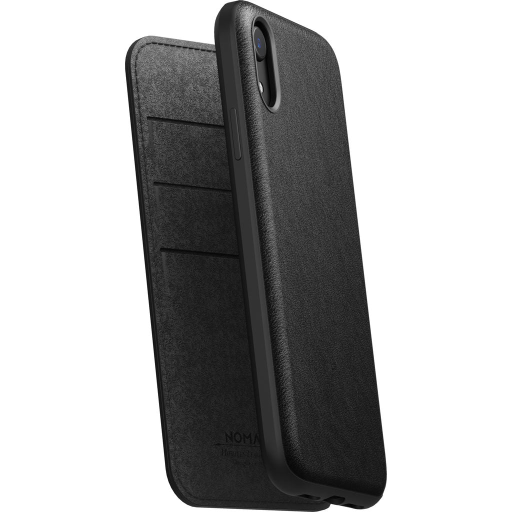 Nomad Folio Rugged Leather iPhone XR Case Black - Sportique