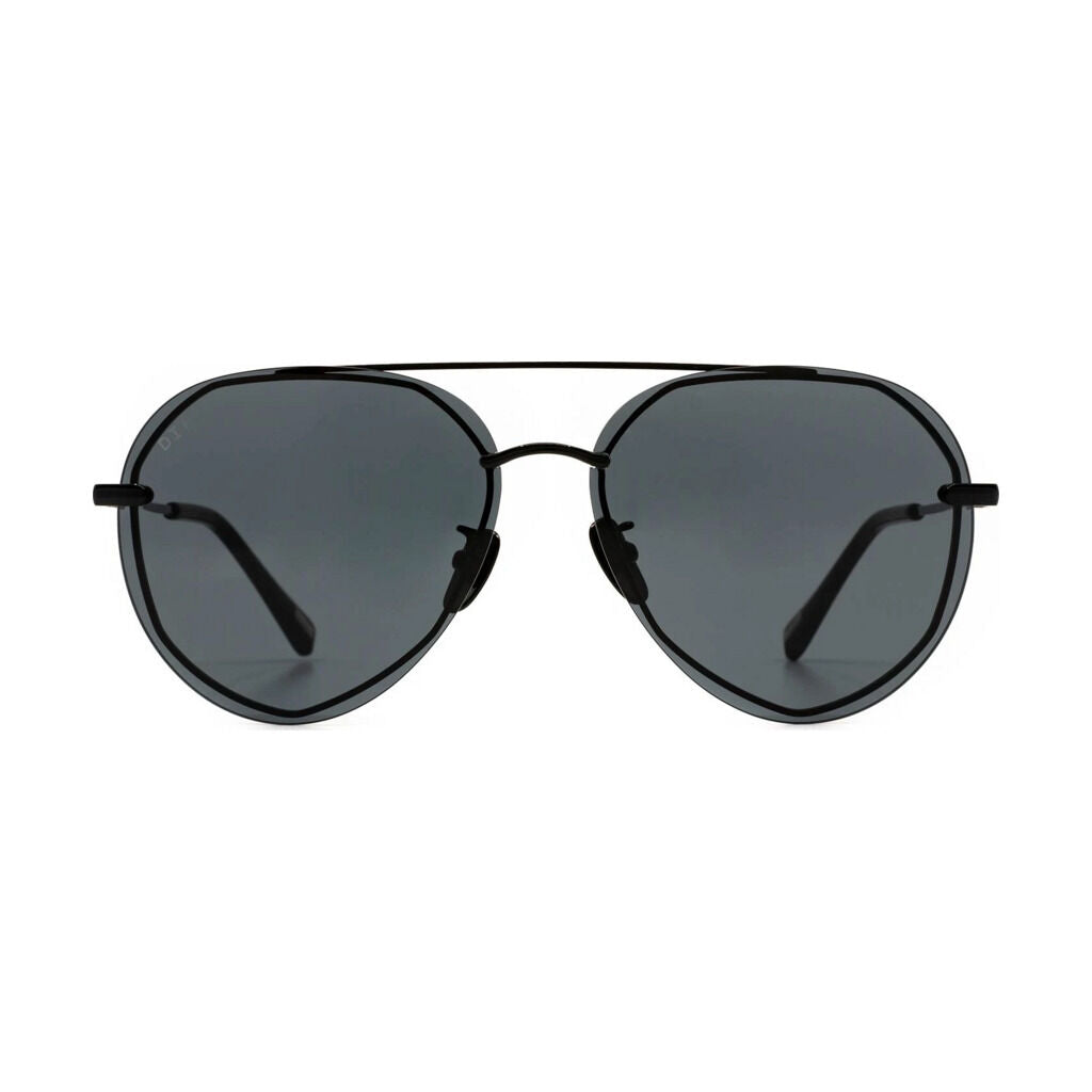 Diff Eyewear Lenox Sunglasses | Black W/ Black Tips + Grey Lens – Sportique