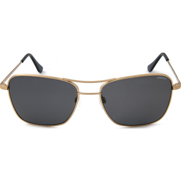 Randolph Corsair Almond Gold Sunglasses Gray Glass Skull - Sportique