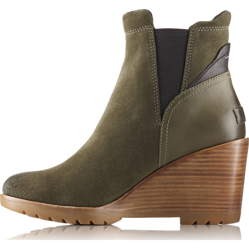 sorel green wedge boots