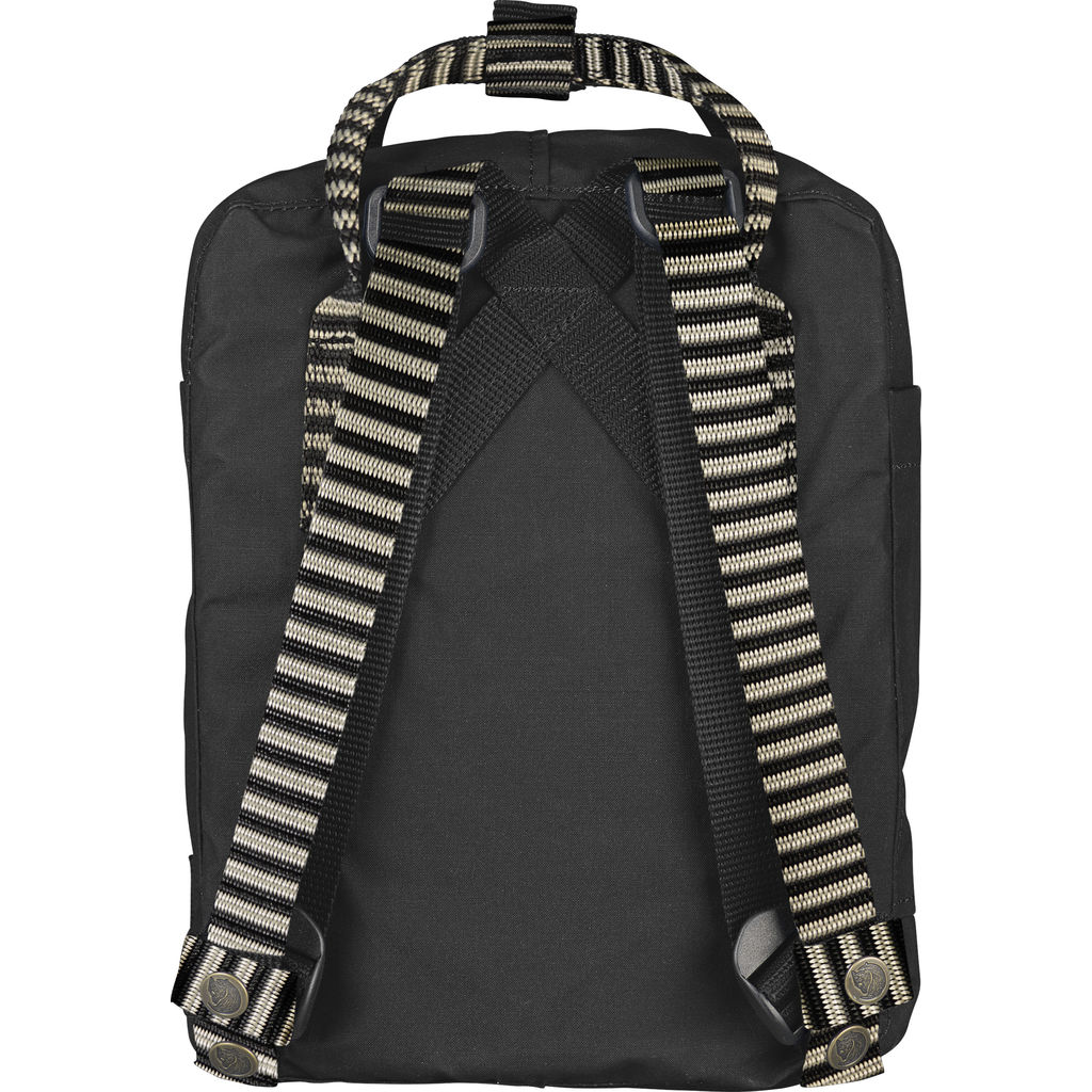 fjallraven kanken black striped backpack