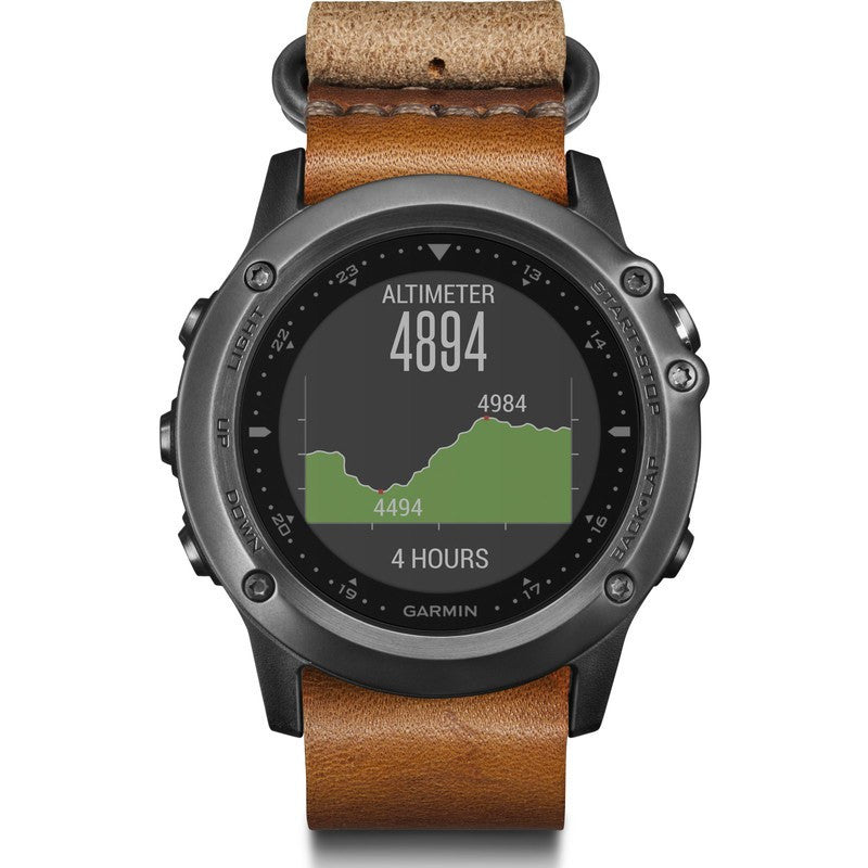 Garmin Fenix 3 Sapphire GPS Watch Gray/Leather - Sportique