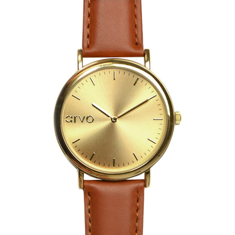 Arvo Gold Time Sawyer Brown Band Watch | Gold/Brown GTSBR