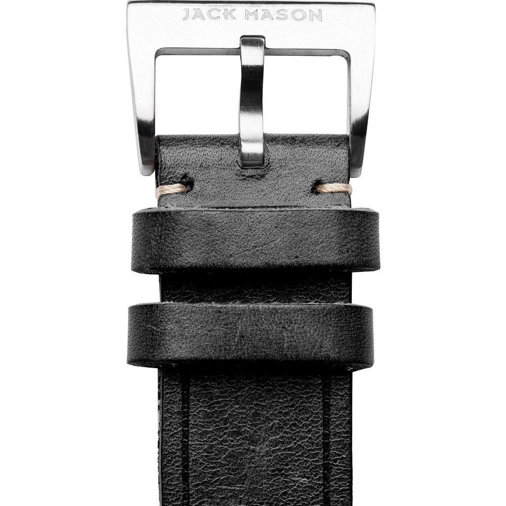 Jack Mason Aviator Watch Strap Black Leather JMA-LS-001 - Sportique