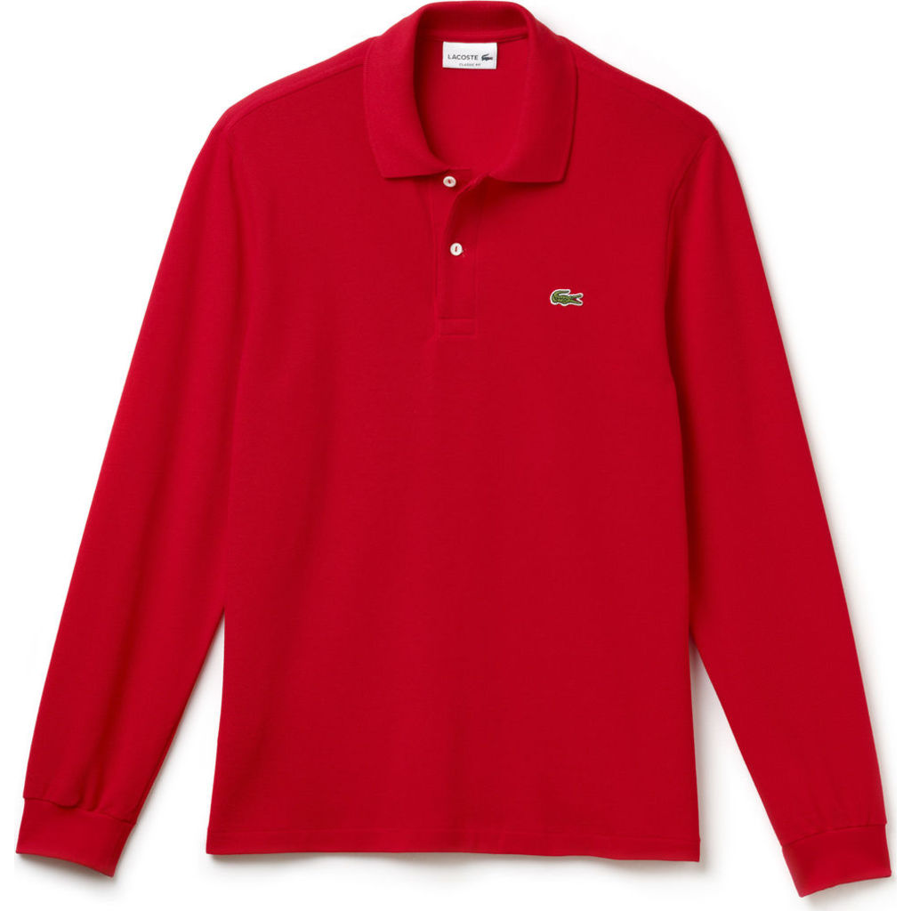 red lacoste shirt