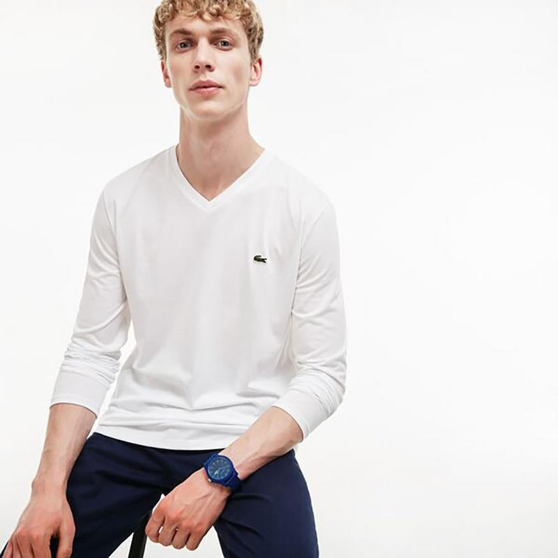 lacoste pima v neck