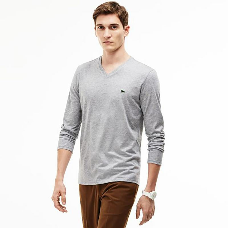 lacoste v neck long sleeve