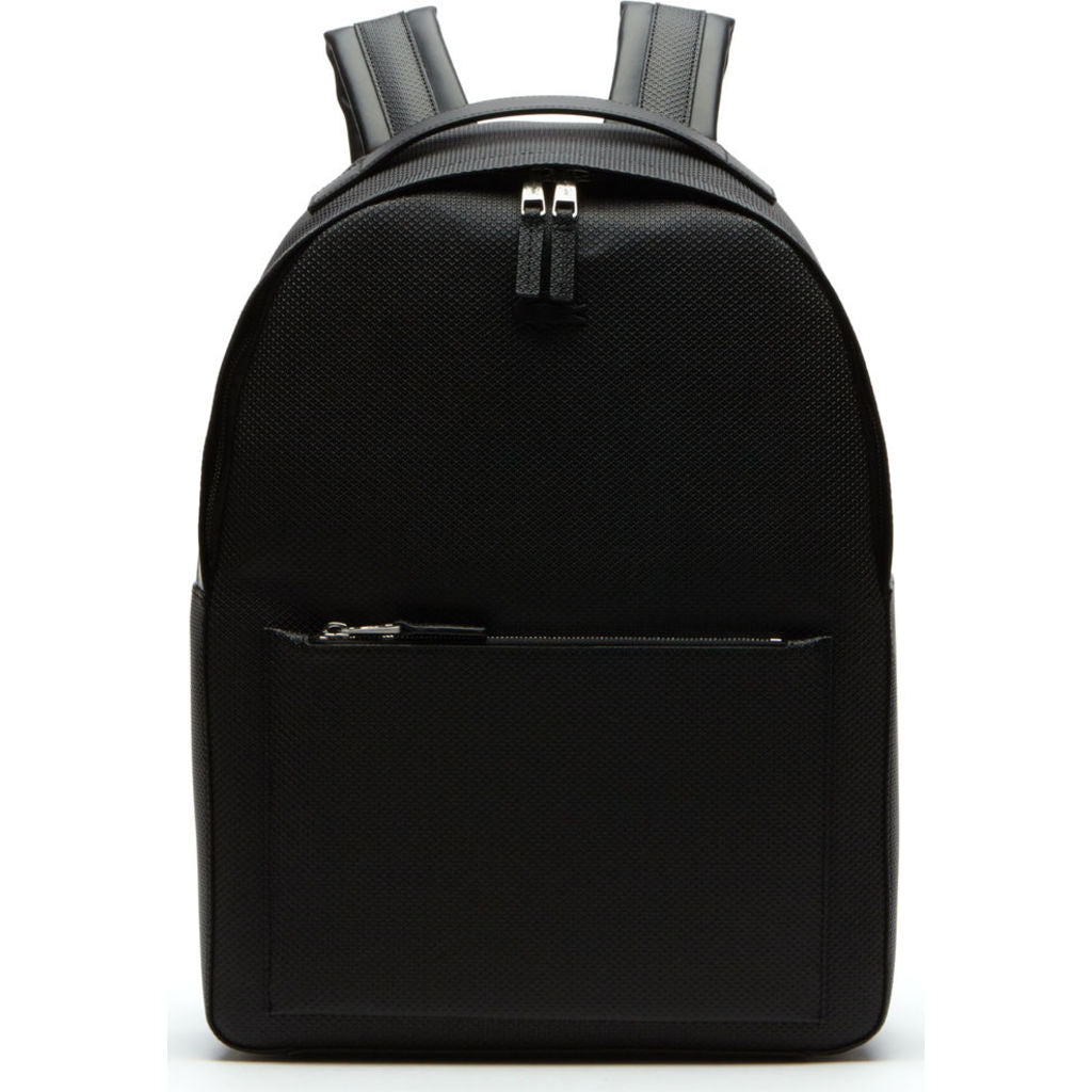 lacoste black leather backpack